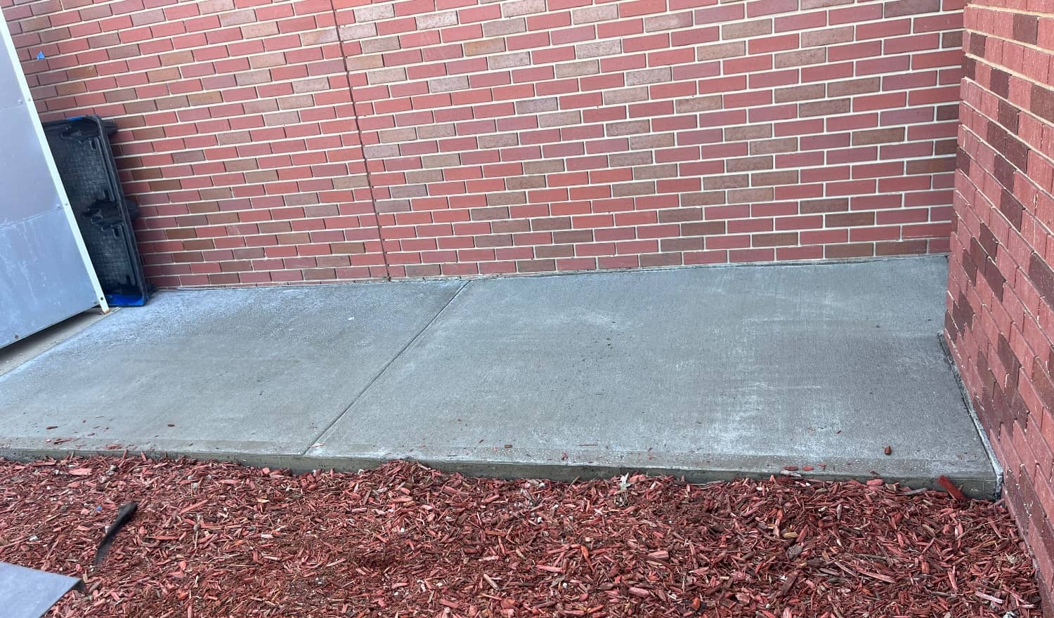 new brickwork and concrete
